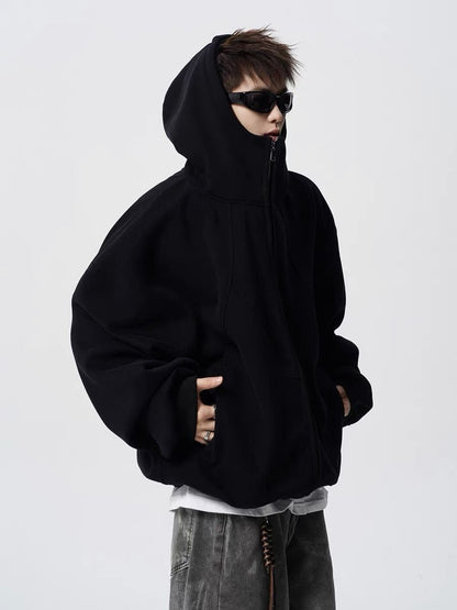 ファッション感満々 切り替え 2色選択 男女兼用 ジップアップパーカーE-12543