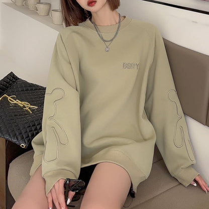 女子マスト刺?ロゴ厚手スウェット全4色E-4478