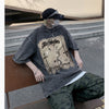 大注目 ヴィンテージ加工 全5色 プリント 半袖Ｔシャツ-A727