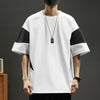 定番シンプル 上質 カジュアル 切り替え 半袖Tシャツ 全5色-A844