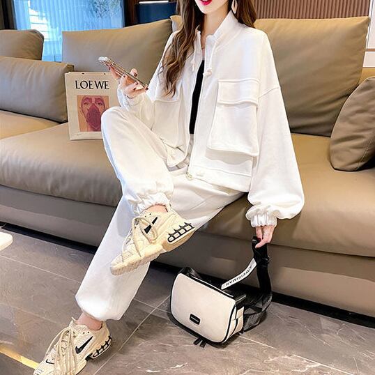 今季マストバイ 着心地良い 定番シンプル 3色選択 トップス+パンツセット E-9497