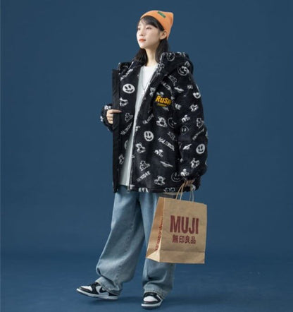 超人気 シンプル 海外トレンド ラムウールコート Etand ネック/フード付き E-5633