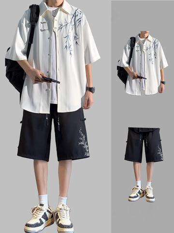 大活躍 海外トレンド 半袖Ｔシャツⅹパンツセット 全2色- A823
