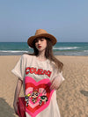 絶対流行 上質 キュート プリント 半袖 Tシャツ-A762