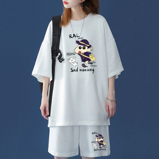 【半額セール】話題沸騰中  韓国系 半袖Ｔシャツⅹパンツセット全4色F-7095