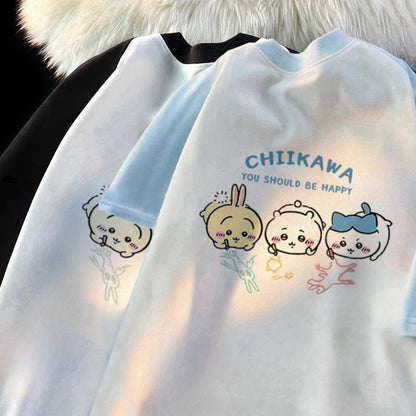 超人気商品 大人可愛い ラウンドネック  切り替え  全2色 半袖Tシャツ -A1149