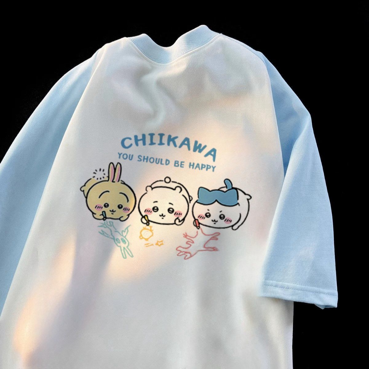 超人気商品 大人可愛い ラウンドネック  切り替え  全2色 半袖Tシャツ -A1149