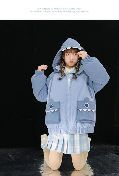 【半額！期間限定！！】大人可愛い スタイルアップ ファッション 2色選択 フード付きジッパーコート E-10037