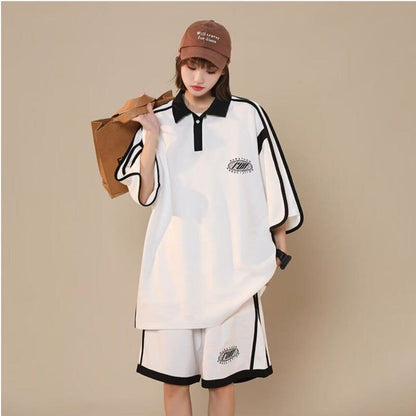 定番シンプル 半袖Ｔシャツⅹパンツセット 絶対流行 男女兼用E-6538