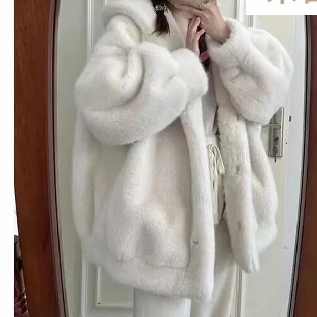 絶対欲しい 美人度アップもこもこボア厚手 5色 フェイクファーコートE-12383