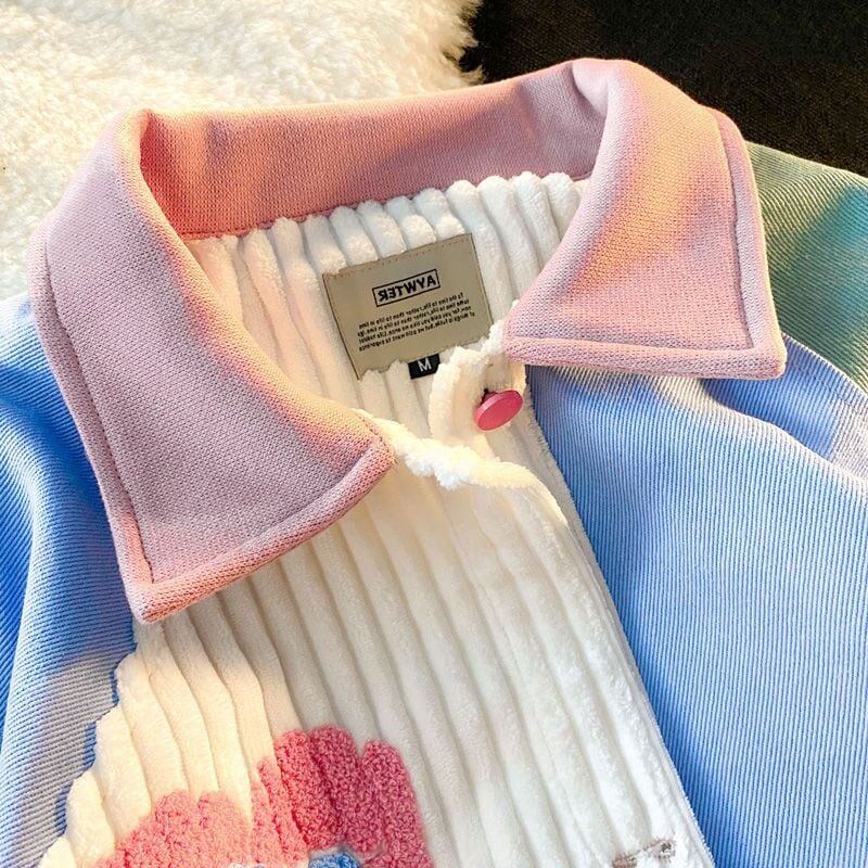 人気商品再入荷 ジャケット 切り替え ゆったりコートE-4971