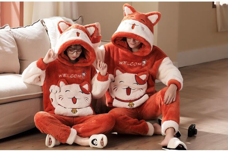 絶対欲しい 柔らかな肌触りで着心地も楽ちん！3種選択 高見えデザイン サンゴフリース カップル パジャマ E-9772