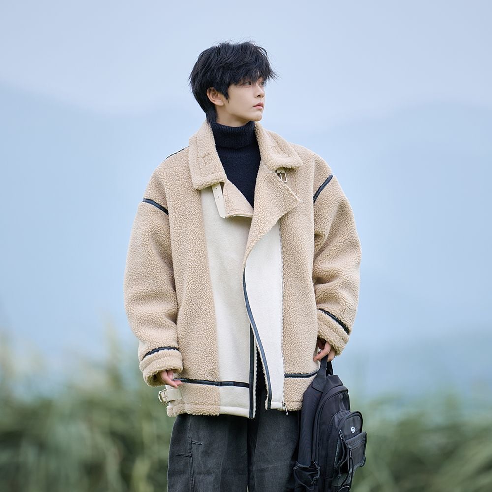 冬新作 ムートン風 暖かい 3色展開 ジャケットE-12583