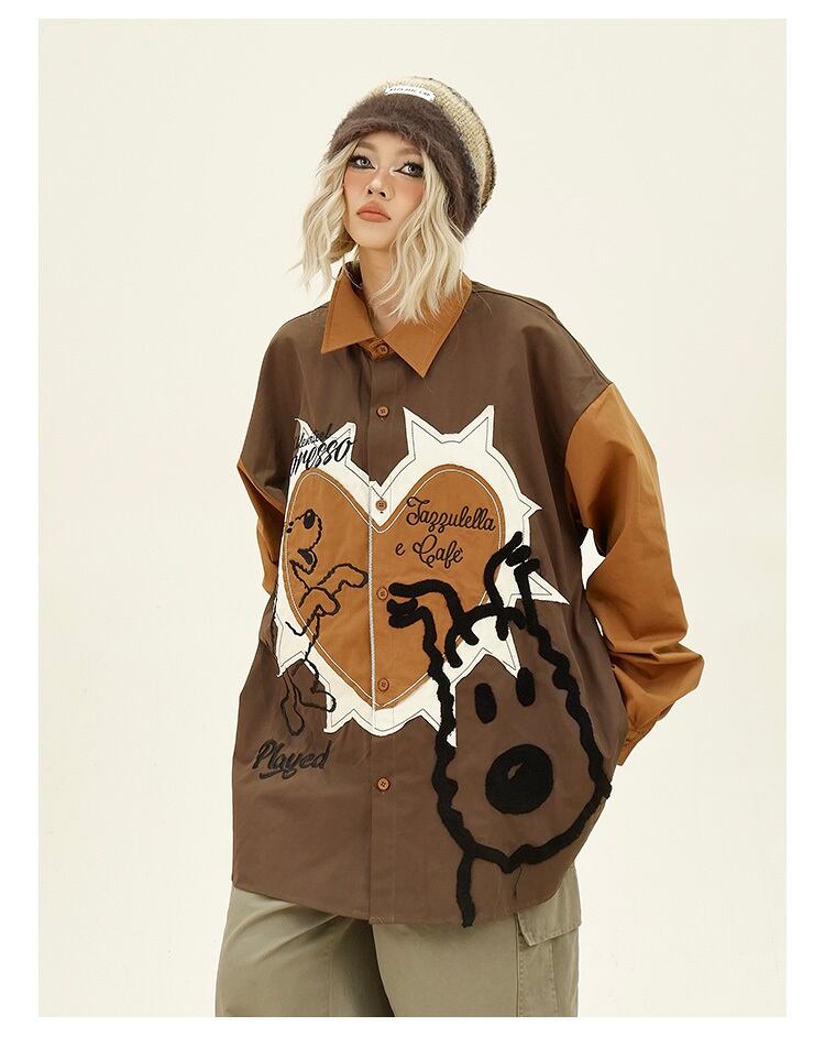 ベストセラーアイテム！ファッション感満々 切り替え アバンギャルド 2色選択 Tシャツ E-9506