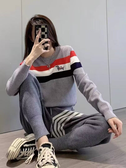 デザイン性抜群 着心地良い おしゃれ度高め 4色選択 トップス+パンツセット E-10871