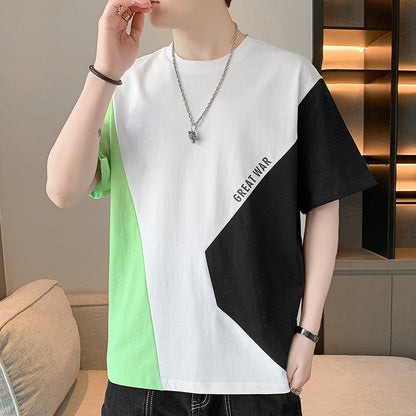早い者勝ち 配色 ファッション 半袖 Tシャツ E-80062