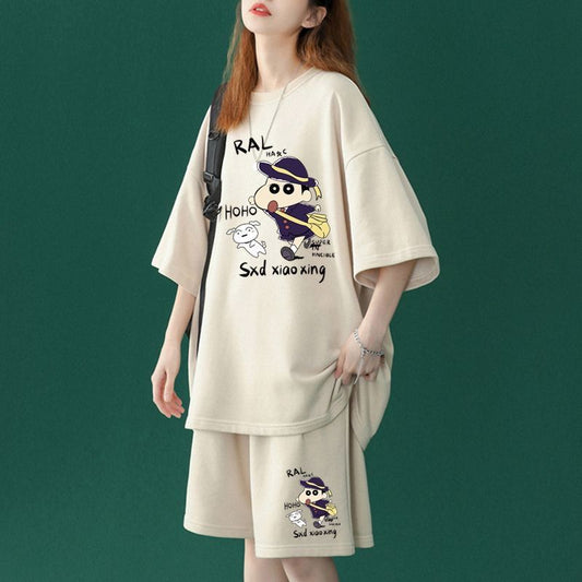 【半額セール】話題沸騰中  韓国系 半袖Ｔシャツⅹパンツセット全4色F-7095
