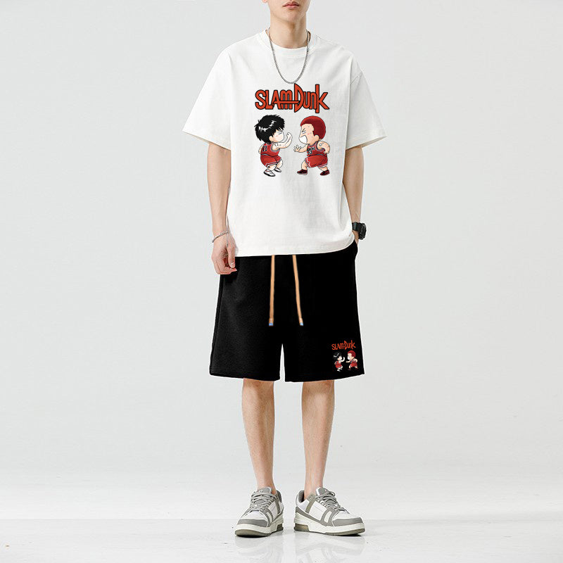 男女兼用 上質 カジュアル Tシャツ & ショーツ セットアップ E-13274