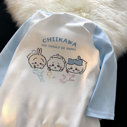 超人気商品 大人可愛い ラウンドネック  切り替え  全2色 半袖Tシャツ -A1149