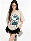 早い者勝ち 体型カバー プリント Tシャツ E-13481