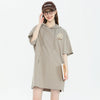 カジュアル フード付き プリント ロング Tシャツ F-50125