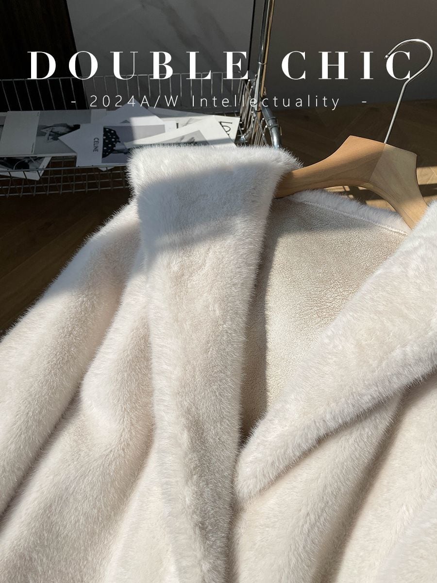 絶対欲しい 美人度アップもこもこボア厚手 5色 フェイクファーコートE-12383