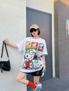 ファッショ プリント 半袖 Tシャツ E-13450