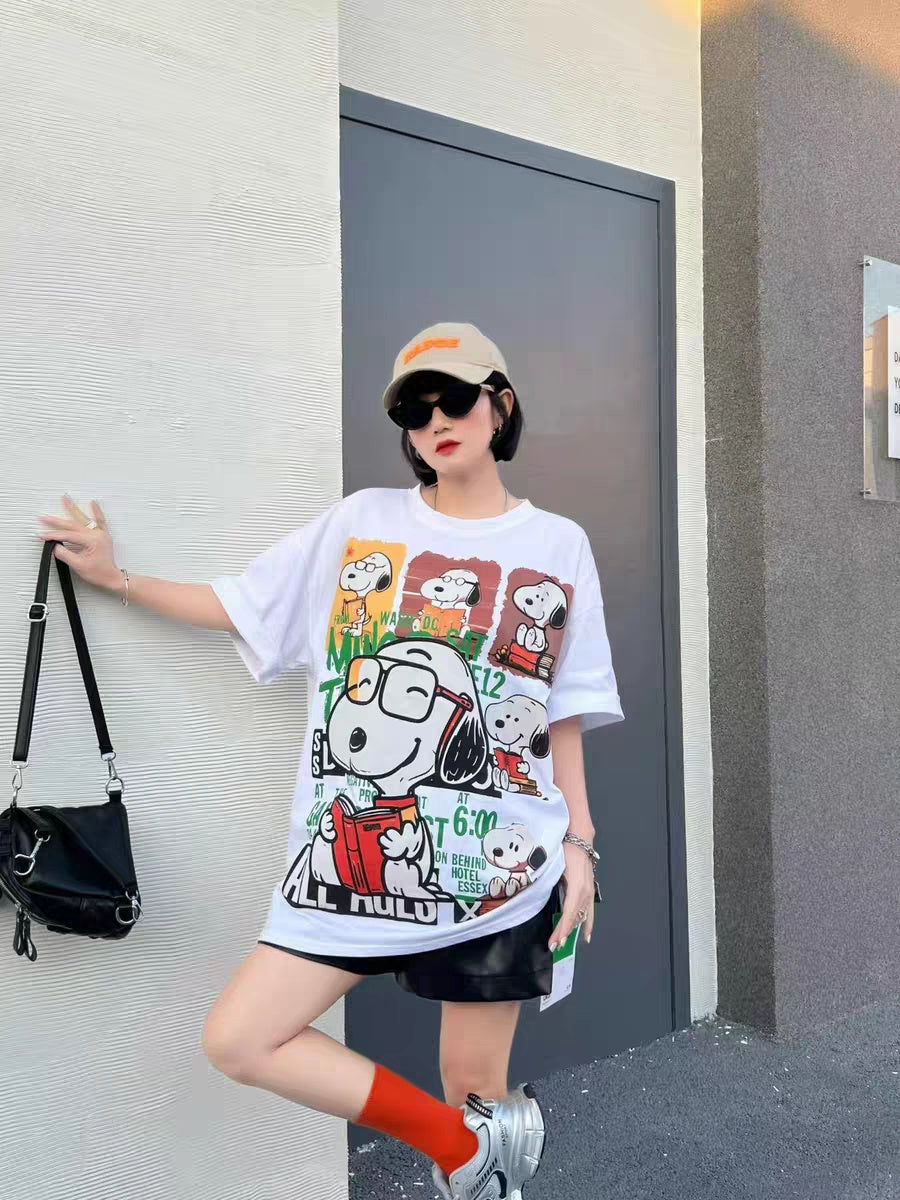 ファッショ プリント 半袖 Tシャツ E-13450