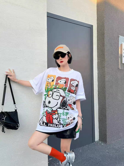 ファッショ プリント 半袖 Tシャツ E-13450