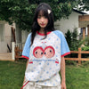 甘系 双子 ラグランスリーブ ゆったり 甘カジュアル Tシャツ F-13500