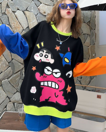 超人気 着回し力抜群 ファッション感満々 カラーマッチング 切り替え  全2色  パーカー -A1516