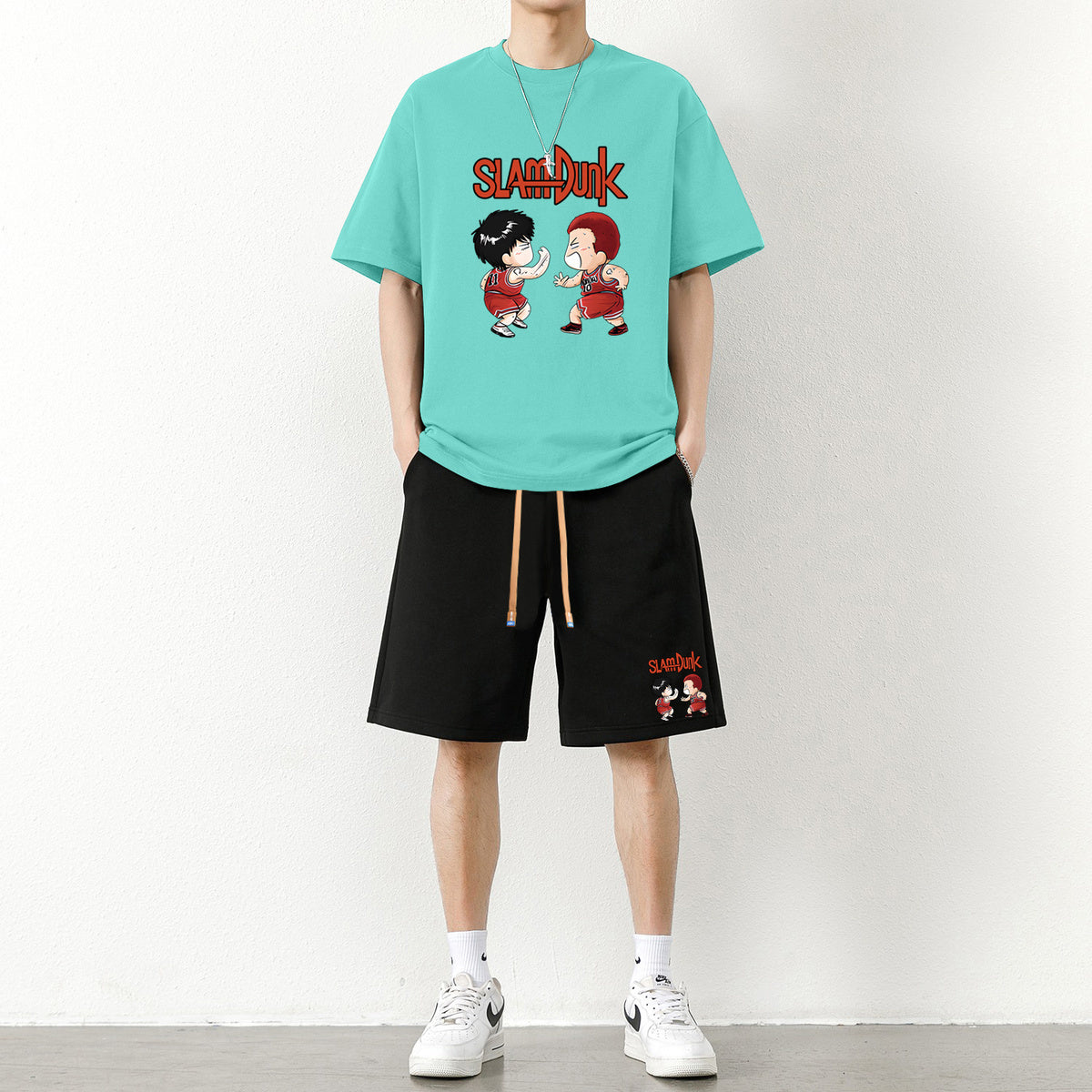 男女兼用 上質 カジュアル Tシャツ & ショーツ セットアップ E-13274