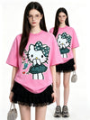 早い者勝ち 体型カバー プリント Tシャツ E-13481