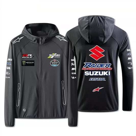 新作 快適 EVカット 吸汗速乾 通気 2色選択 反射素材パーカー E-13008