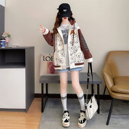 存在感抜群 スウェット トレンドアイテム 切り替え 裏起毛 2色選択 パーカー トップスE-9579