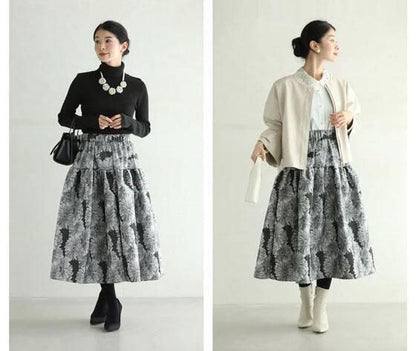 上質 デートにぴったり ハイウエスト 女性力を高める スカート ボトムスE-12220