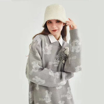 個性的なデザイン トレンドアイテム 2色選択 ニットセーター E-12187