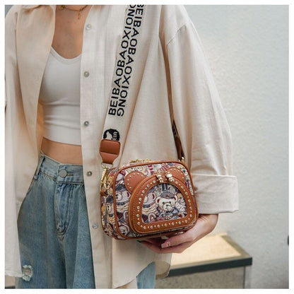 新商品 存在感のある 人気上昇中 キュート ファッション 3色選択可 ベアパターンショルダーバッグE-9860