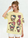 今季人気 クラッシュ加工 手描き風 オーバーサイズ Tシャツ F-13506