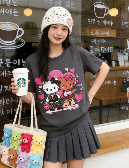 売れ筋 カジュアル プリント Tシャツ E-13472