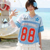 通気性抜群 スポーツ 冷感快適 体型カバー Vネック Tシャツ F-13499