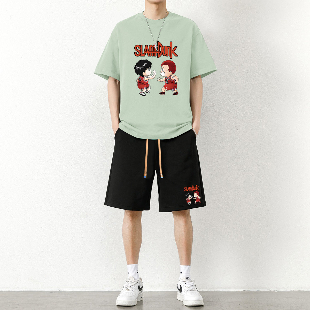 男女兼用 上質 カジュアル Tシャツ & ショーツ セットアップ E-13274
