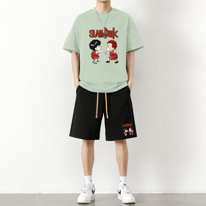 男女兼用 上質 カジュアル Tシャツ & ショーツ セットアップ E-13274