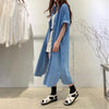 羽織 2WAY 着回し オーバーサイズ 体型カバー デニム シャツワンピース F-50096