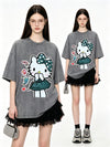 早い者勝ち 体型カバー プリント Tシャツ E-13481
