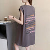 真夏も快適 着心地良い ファッション感満々 プリント全4色 ノースリーブ Tシャツ カットソーE-9161