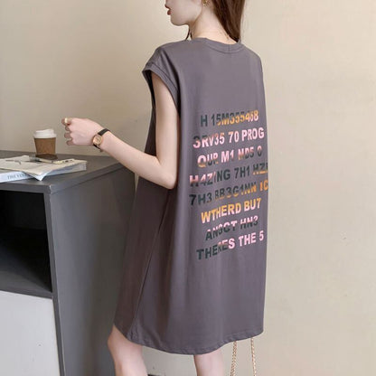 真夏も快適 着心地良い ファッション感満々 プリント全4色 ノースリーブ Tシャツ カットソーE-9161