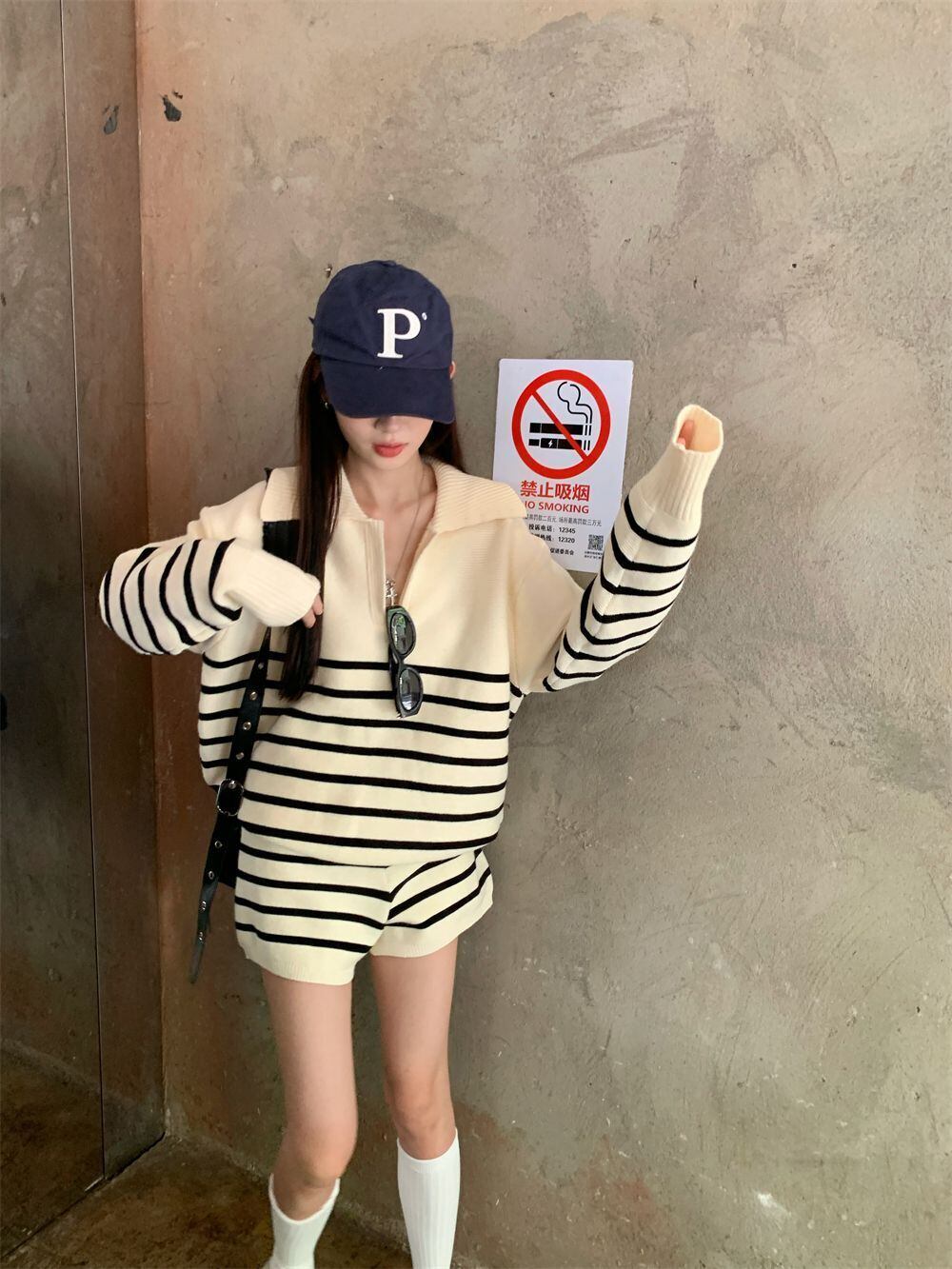 目を奪われる 切り替え スタイルアップ ジャケット＋ショートパンツ セットアップE-10916