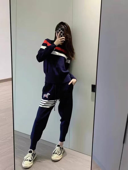 デザイン性抜群 着心地良い おしゃれ度高め 4色選択 トップス+パンツセット E-10871