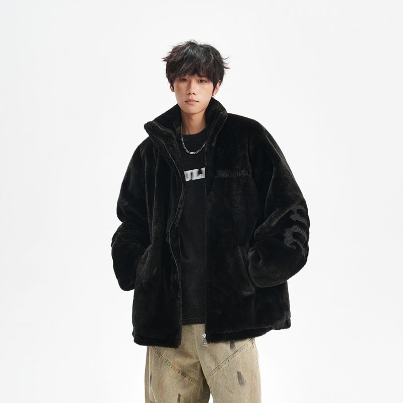 大好評 刺?ロゴ もこもこボア 3色展開 ジャケットE-12584